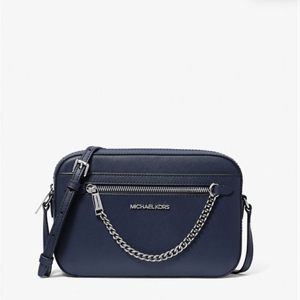 NWT Michael Kors Jet Set Large Saffiano Leather Crossbody Bag